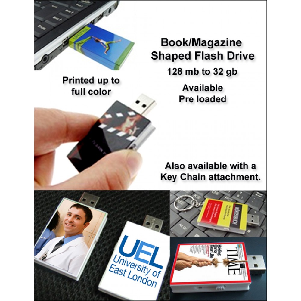 Book Flash Drive - 4 GB Memory with Logo