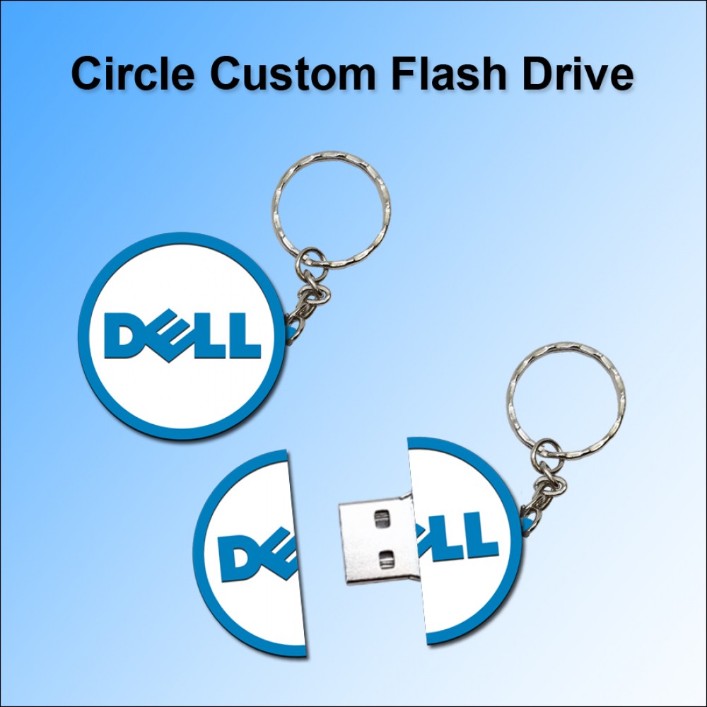 Circle Custom Flash Drive - 4 GB Memory with Logo