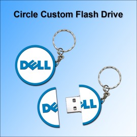 Circle Custom Flash Drive - 16 GB Memory with Logo  Circle Custom Flash Drive - 16 GB Memory with Logo