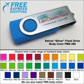 Customized Swivel Flash Drive - 64 GB Memory - Body PMS 285