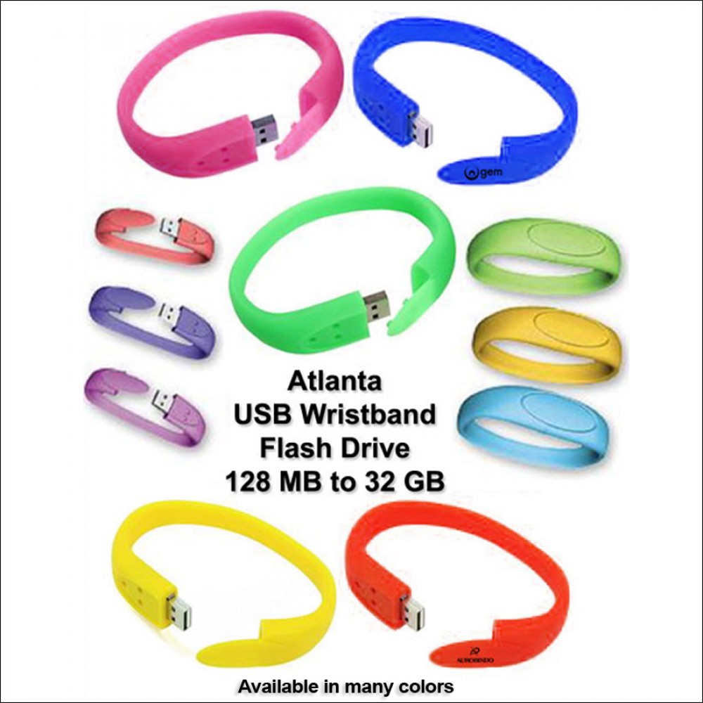 Atlanta USB Wristband - 4 GB Memory with Logo