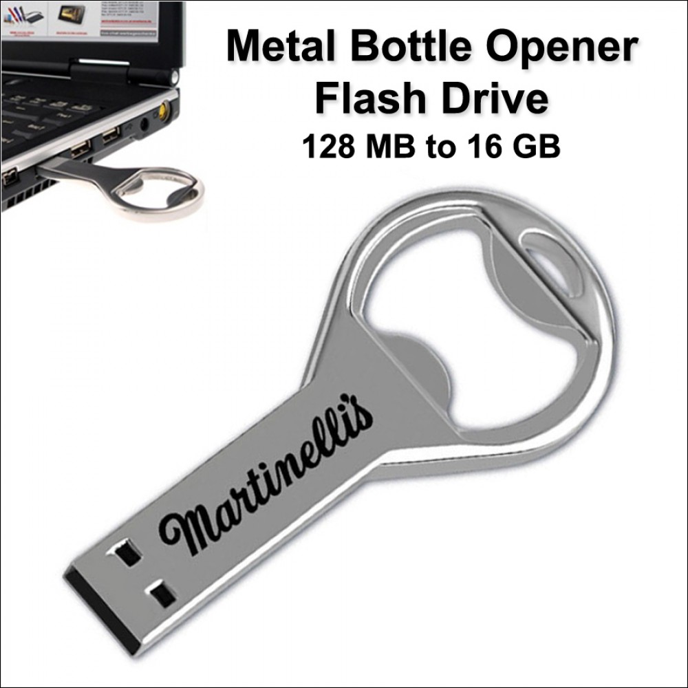 Bottle Opener Flash Drive - 8 GB Memory with Logo