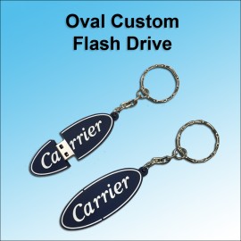 Custom Oval Custom Flash Drive - 8 GB Memory