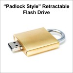 Custom Padlock Style Retractable Flash Drive - 16 GB