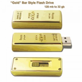 Custom Gold Bar Flash Drive - 16 GB Memory