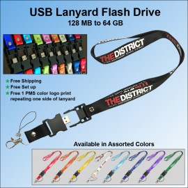 Custom Lanyard Flash Drive - 4 GB Memory