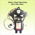 Promotional Pirate Flash Drive With Key Chain - 8 GB