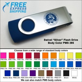 Swivel Flash Drive - 4 GB Memory - Body PMS 295 with Logo