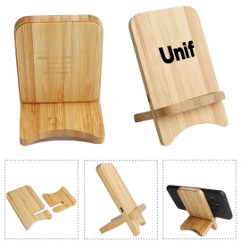 Foldable Bamboo Wireless Charger Stand with Logo