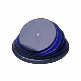 10W Fast Round Folding Wireless Charger w/Night Light with Logo