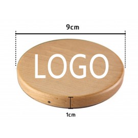 Personalized 3.5" Wooden Coaster Wireless Phone Charger  Personalized 3.5" Wooden Coaster Wireless Phone Charger
