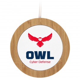 iBevel Plus 15W Wireless Charger With Bamboo Trim with Logo  iBevel Plus 15W Wireless Charger With Bamboo Trim with Logo