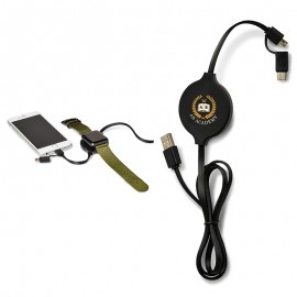 Duo Wireless Charging Pad w/Integrated Charging Cable with Logo  Duo Wireless Charging Pad w/Integrated Charging Cable with Logo