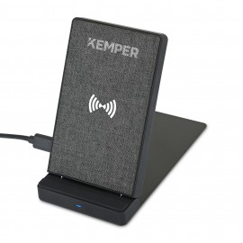 Logo Branded Eden Collapsible Desk Charger - Charcoal Heather  Logo Branded Eden Collapsible Desk Charger - Charcoal Heather