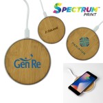 Bamboo Light-Up Wireless Charging Pad with Logo