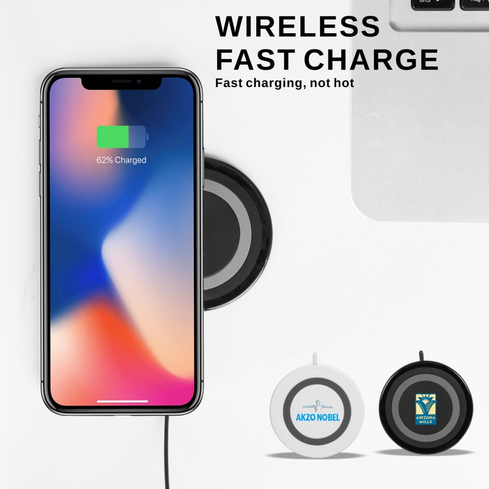 Extra Thin 10W Mini Wireless Charging Pad with Logo