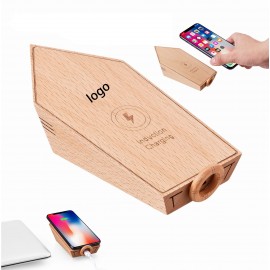 Logo Branded Bamboo Boat Wireless Charger  Logo Branded Bamboo Boat Wireless Charger