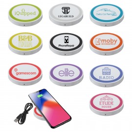 Logo Branded Wireless Charging Pad - White  Logo Branded Wireless Charging Pad - White