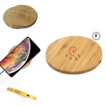 Round Wood Wireless Charger Pad with Logo