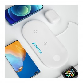 3 In 1 Wireless Charging Pad Station for Phone & Earphones with Logo  3 In 1 Wireless Charging Pad Station for Phone & Earphones with Logo