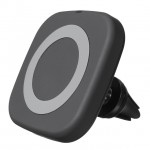 iMojo Qi 1300 Portable Fast Charge Wireless Pad with Air Vent Mount (Black) with Logo