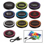 10w Black Qi Wireless Puck Smartphone Charging Pad with Logo