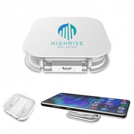 Wireless Charging Pad w/Cable Organizer with Logo  Wireless Charging Pad w/Cable Organizer with Logo
