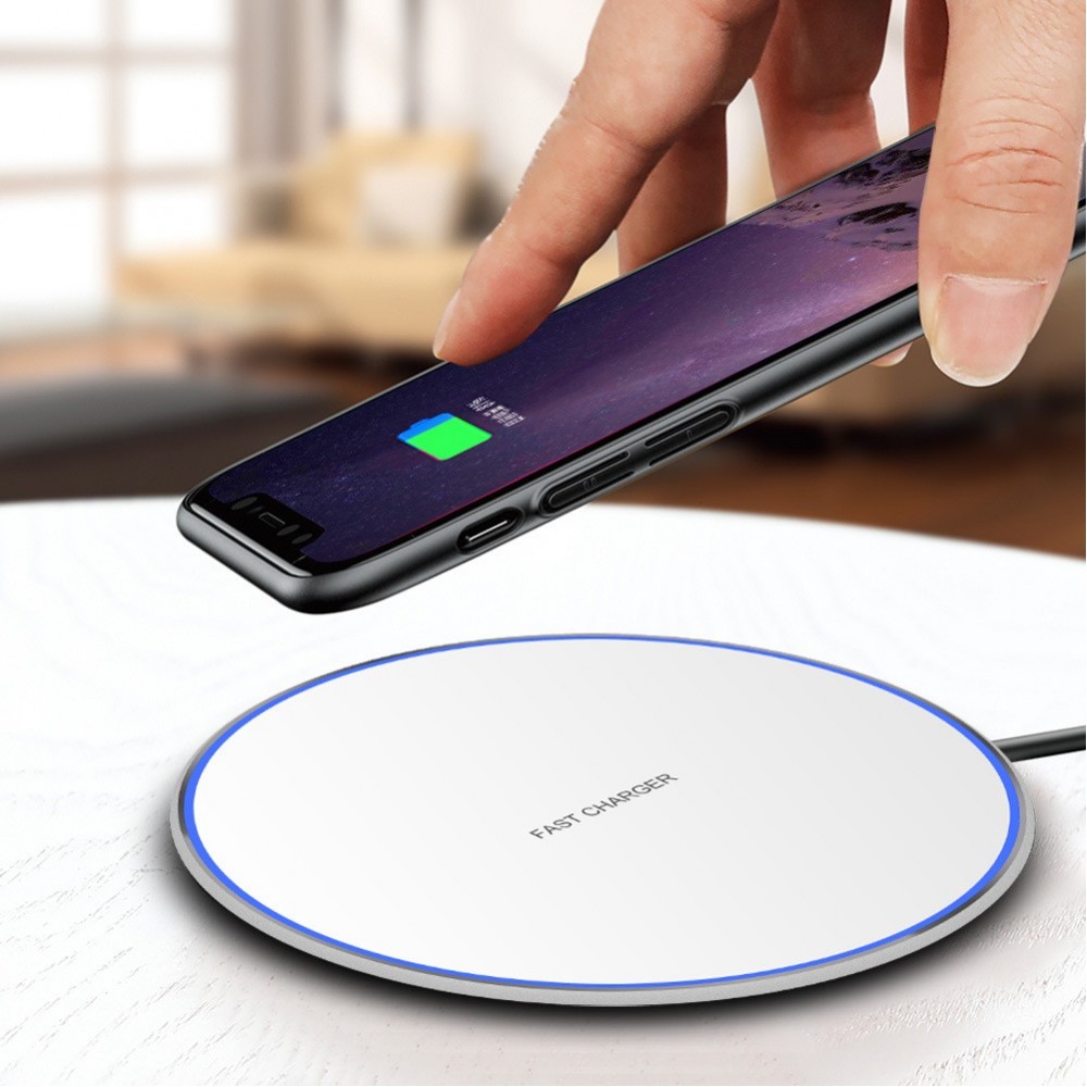 Customized 10W Round Desktop Wireless faster Charger for phone