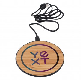 Personalized Chi-Charge Pad - Bamboo or Wood Wireless Charge Pad
