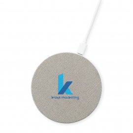 Auden Aluminum Wireless Charging Pad - Sliver with Logo  Auden Aluminum Wireless Charging Pad - Sliver with Logo