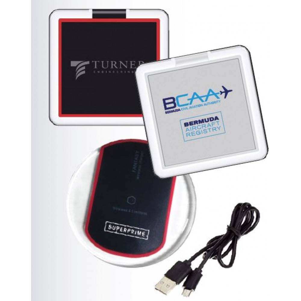 Clear Square Fast Charge Wireless Charging Pad Clear Square Fast Charge Wireless Charging Pad