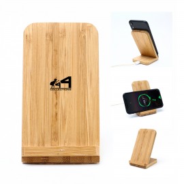Bamboo Phone Stand Wireless Charger with Logo