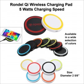 Promotional Rondel Qi Wireless Charging Pad 5 Watts Charging Speed  Promotional Rondel Qi Wireless Charging Pad 5 Watts Charging Speed