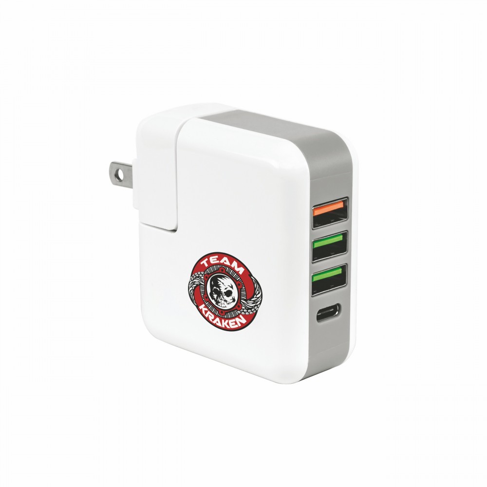Qc3.0 4-Port USB W/ Type-C (25W) Qc3.0 4-Port USB W/ Type-C (25W)