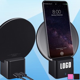 Custom Round Wireless Charger Stand w/Night Light  Custom Round Wireless Charger Stand w/Night Light