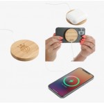 Logo Branded FSC 100% Bamboo MagClick Fast Wireless Charging Pad
