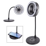 Promotional Desktop Fan With Ring Light & Wireless Charger
