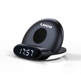 15W Multifunctional Wireless Charger Bedside Lamp Clock with Logo  15W Multifunctional Wireless Charger Bedside Lamp Clock with Logo