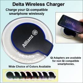 Delta Wireless Charging Pad - Black with Logo  Delta Wireless Charging Pad - Black with Logo