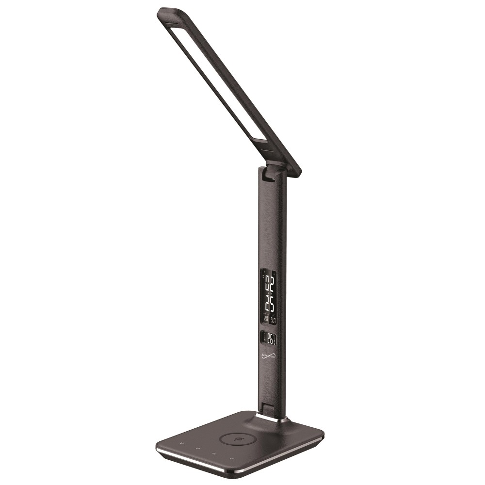 Supersonic LED Desk Lamp w/Qi Wireless Charger (Black) with Logo