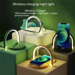 Logo Branded Night Light with Wireless Charger Bedside Lamp with 15W Fast Charging Station Touch Control Lamp