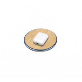 15W Bamboo Wireless Charger Pad with Logo