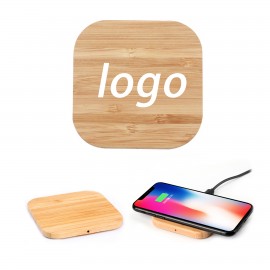 Custom Square Bamboo Wireless Charger-10W