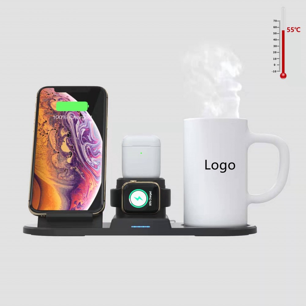 Personalized 4 in 1 Multfunction Wireless Charger with Coffee Mug Warmer