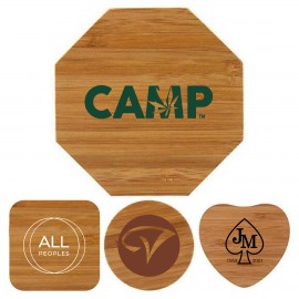Bamboo Qi Wireless Charging Pad with Logo