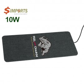 Custom Fabric Fast Wireless Charger with Built-in Charging Cable-10W  Custom Fabric Fast Wireless Charger with Built-in Charging Cable-10W