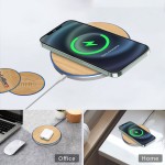 15W QI Certified Bamboo Charging Pad with Logo