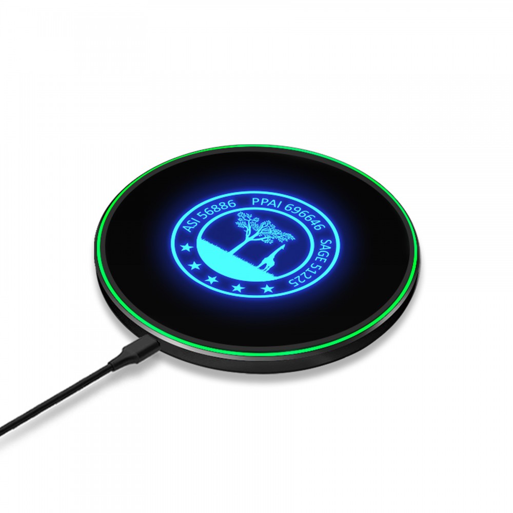 Customized 10W Wireless Charger With LED Light Up Logo