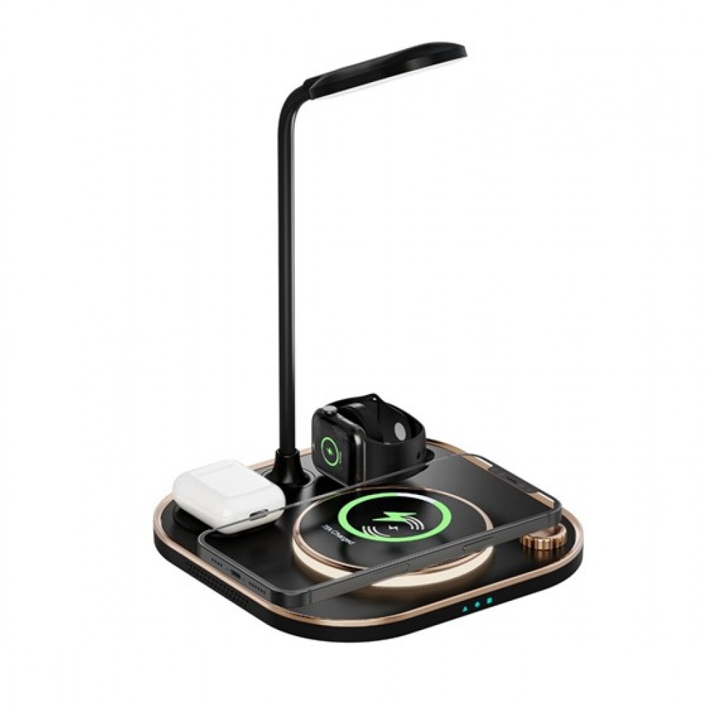 3-in-1 Magnetic Wireless Charger With Desk Lamp with Logo