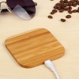 Logo Branded Portable Bamboo Wireless Charger Pad
